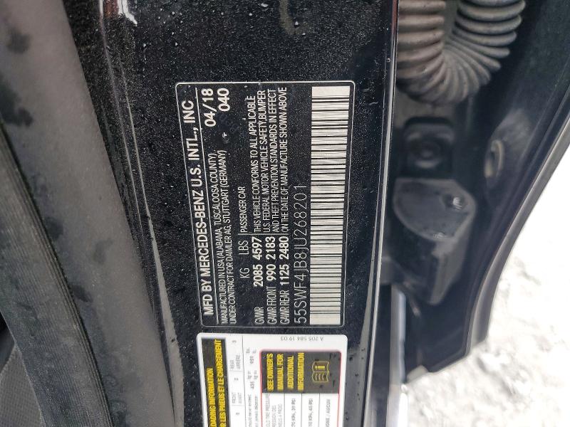 Продаж на аукціоні авто 2018 Mercedes-benz C, vin: 55SWF4JB8JU268201, номер лоту: 45467176