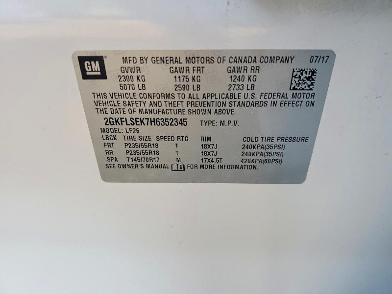Продаж на аукціоні авто 2017 Gmc Terrain, vin: 2GKFLSEK7H6352345, номер лоту: 52955106
