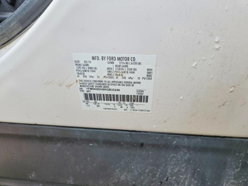 Aukcja sprzedaży 2019 Ford Explorer, vin: 1FM5K8DH8KGB32248, numer aukcji: 46296656
