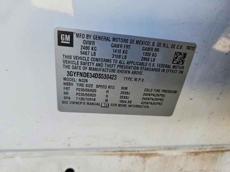 46759676 :رقم المزاد ، 3GYFNDE34DS530423 vin ، 2013 Cadillac Srx مزاد بيع
