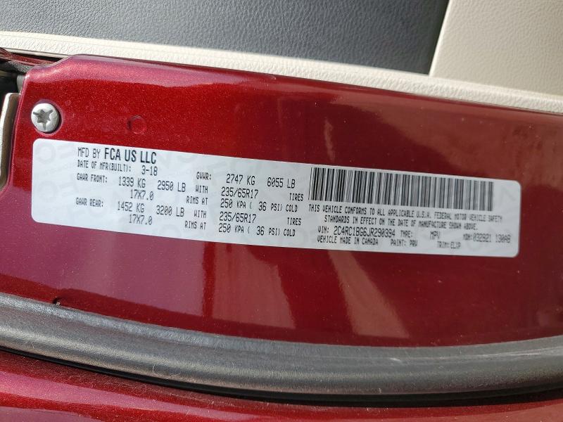 47536286 :رقم المزاد ، 2C4RC1BG6JR290394 vin ، 2018 Chrysler Pacifica مزاد بيع