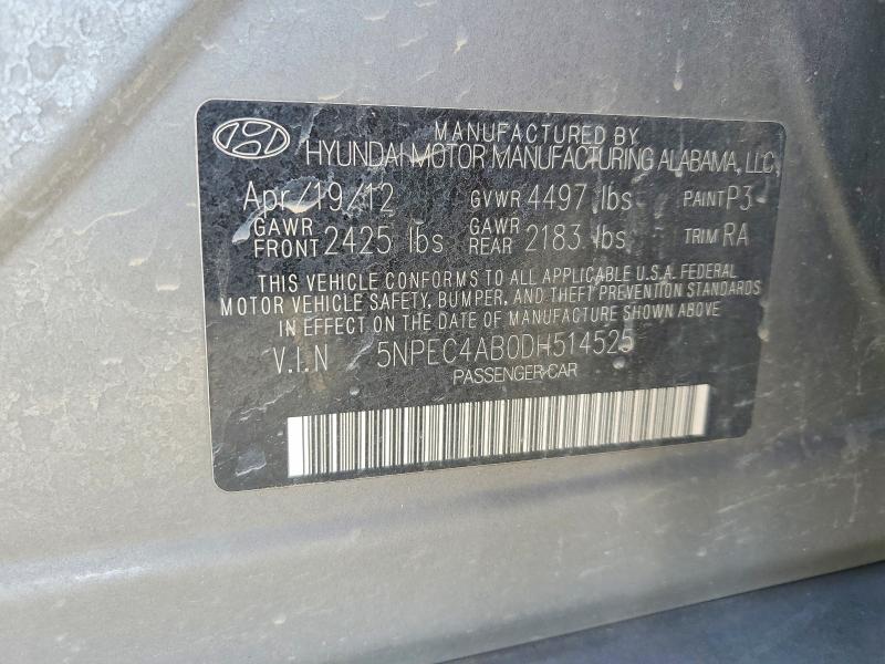 46510116 :رقم المزاد ، 5NPEC4AB0DH514525 vin ، 2013 Hyundai Sonata مزاد بيع