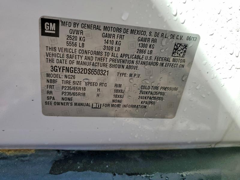 2013 Cadillac Srx მანქანა იყიდება აუქციონზე, vin: 3GYFNGE32DS650321, აუქციონის ნომერი: 41784566