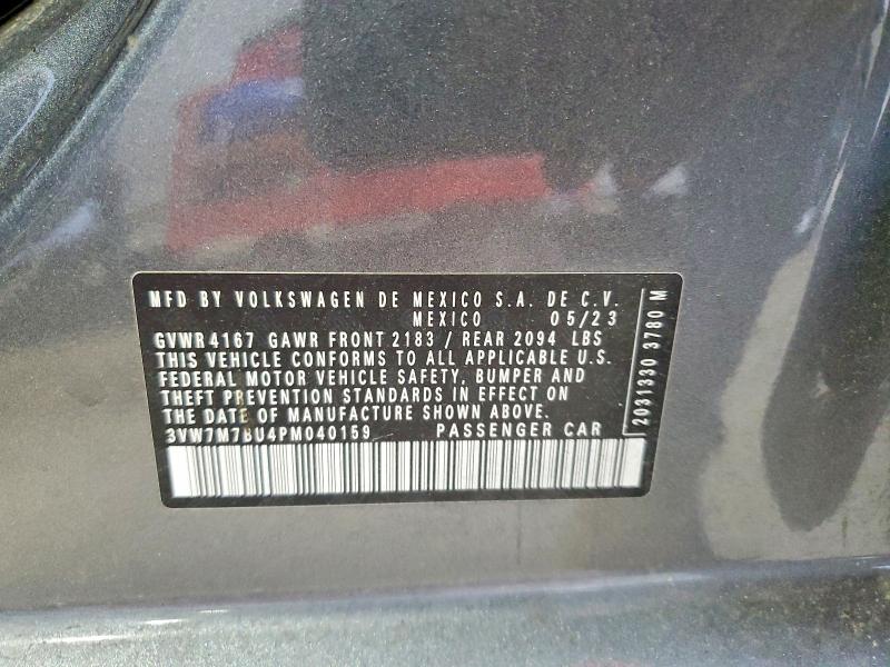 2023 Volkswagen Jetta მანქანა იყიდება აუქციონზე, vin: 3VW7M7BU4PM040159, აუქციონის ნომერი: 45729646