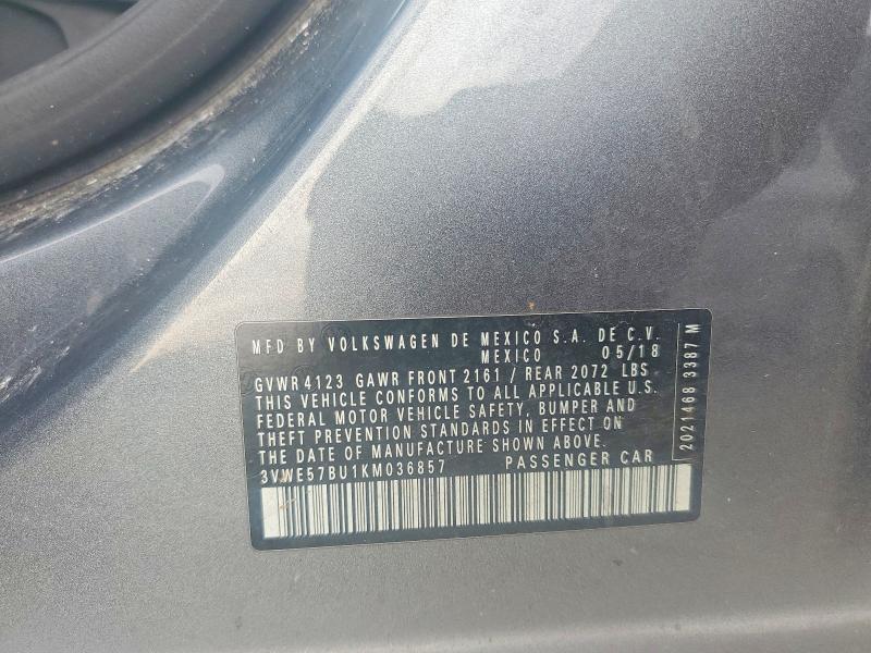Aukcja sprzedaży 2019 Volkswagen Jetta, vin: 3VWE57BU1KM036857, numer aukcji: 46646186