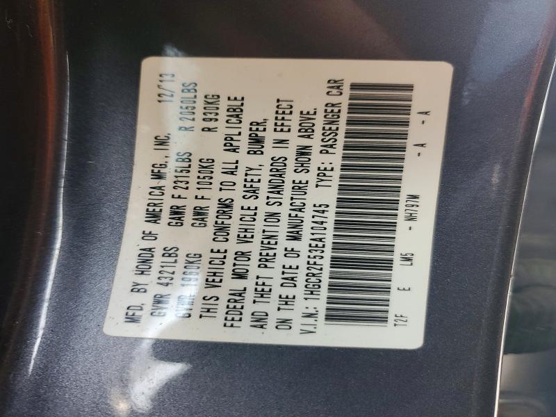 Aukcja sprzedaży 2014 Honda Accord, vin: 1HGCR2F53EA104745, numer aukcji: 79997165