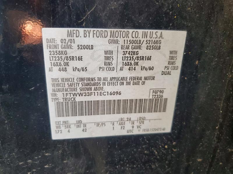 Продаж на аукціоні авто 2001 Ford F350, vin: 1FTWW33F11EC16096, номер лоту: 46915436