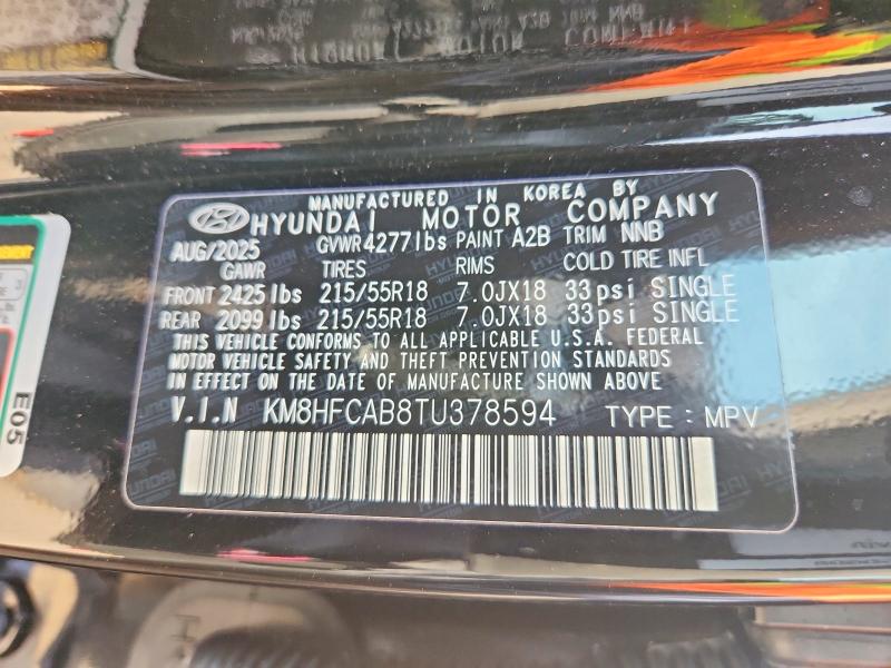 Продажа на аукционе авто 2026 Hyundai Kona, vin: KM8HFCAB8TU378594, номер лота: 41686236