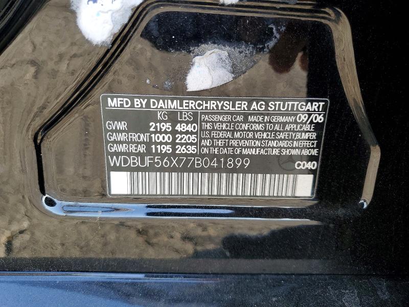 Aukcja sprzedaży 2007 Mercedes-benz E, vin: WDBUF56X77B041899, numer aukcji: 47558526