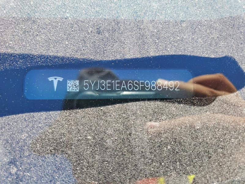 2025 Tesla Model 3 მანქანა იყიდება აუქციონზე, vin: 5YJ3E1EA6SF988492, აუქციონის ნომერი: 47719956