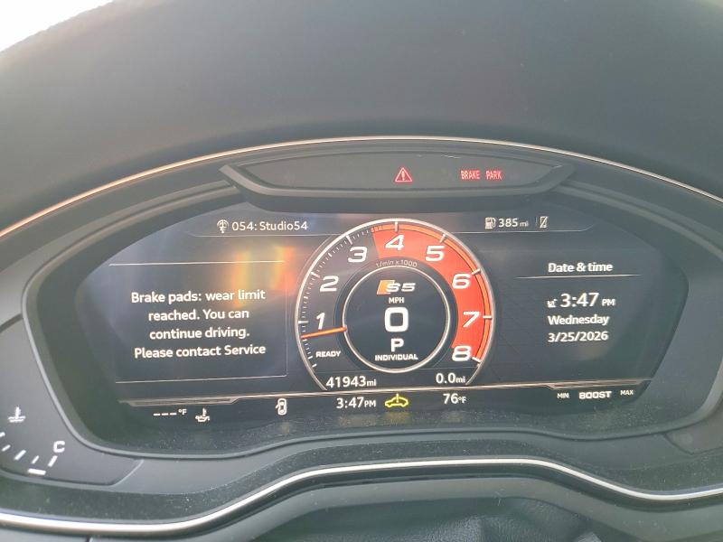 Aukcja sprzedaży 2018 Audi S5, vin: WAUC4CF58JA136567, numer aukcji: 47690116