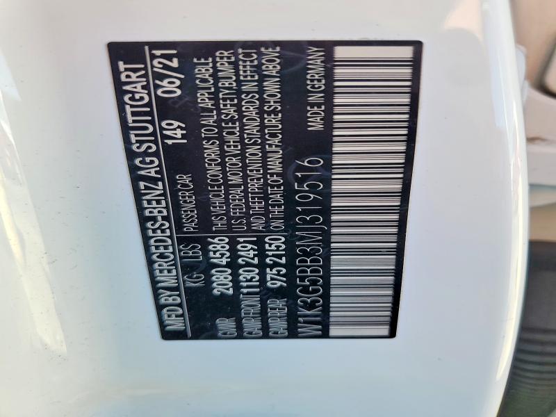 41764396 :رقم المزاد ، W1K3G5BB3MJ319516 vin ، 2021 Mercedes-benz A مزاد بيع