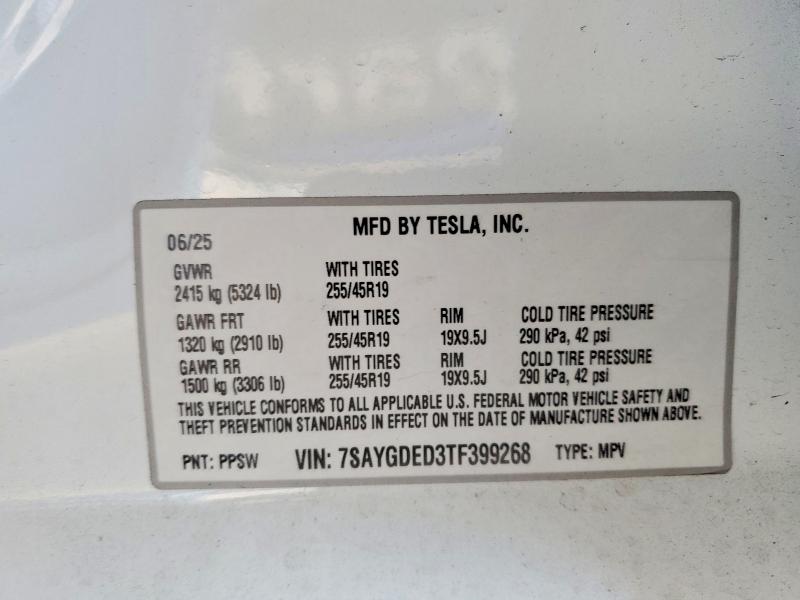 2026 Tesla Model Y მანქანა იყიდება აუქციონზე, vin: 7SAYGDED3TF399268, აუქციონის ნომერი: 41998066