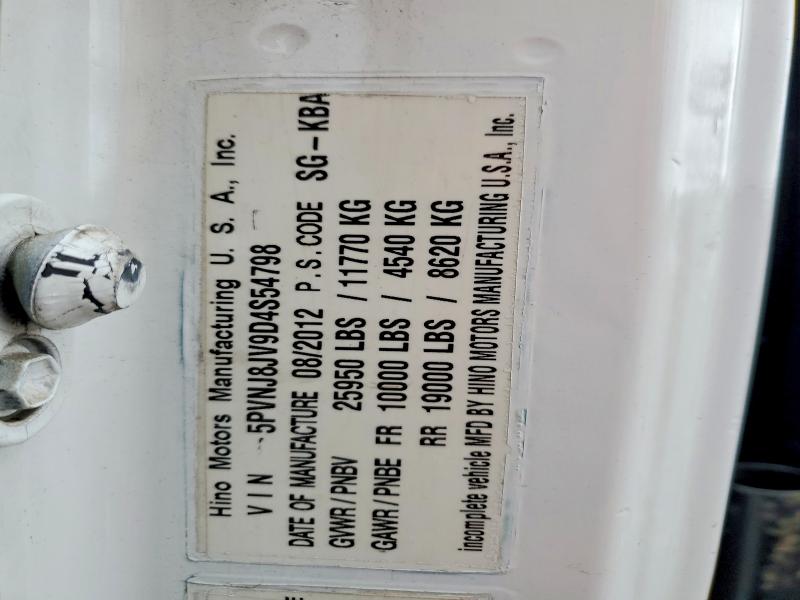 Продаж на аукціоні авто 2013 Hino 258/268, vin: 5PVNJ8JV9D4S54798, номер лоту: 45984166