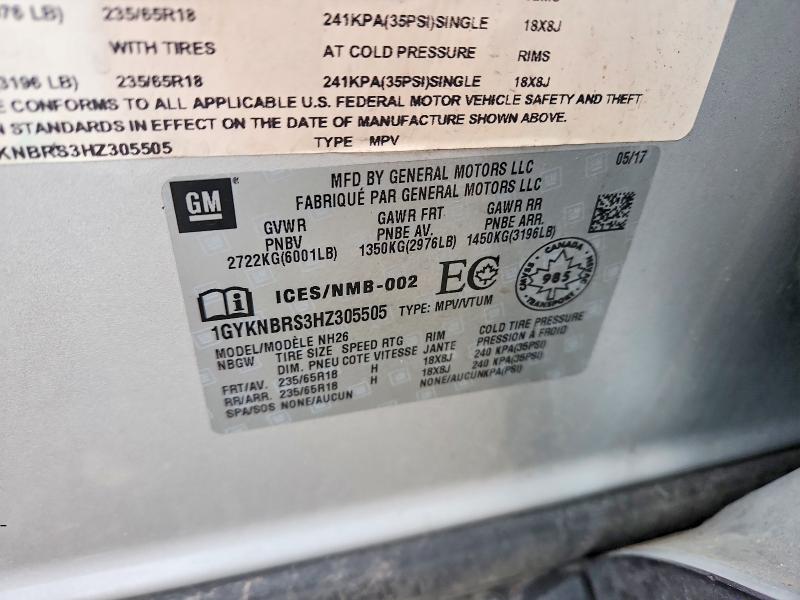 Aukcja sprzedaży 2017 Cadillac Xt5, vin: 1GYKNBRS3HZ305505, numer aukcji: 46944506