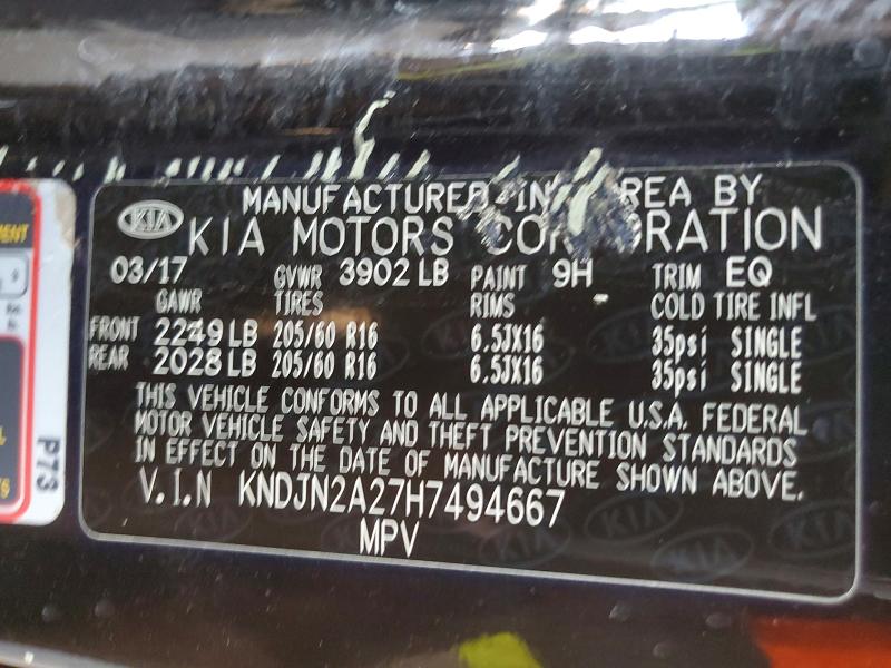 Aukcja sprzedaży 2017 Kia Soul, vin: KNDJN2A27H7494667, numer aukcji: 47814156
