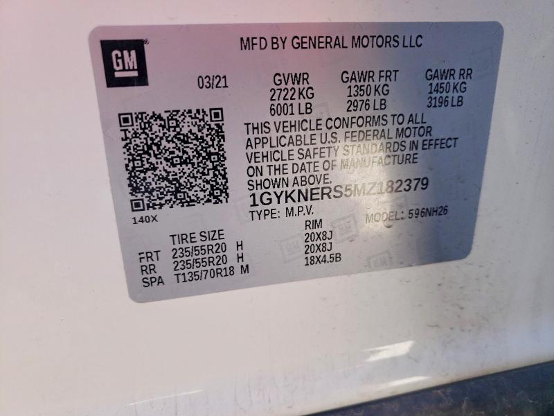 2021 Cadillac Xt5 მანქანა იყიდება აუქციონზე, vin: 1GYKNERS5MZ182379, აუქციონის ნომერი: 47112806