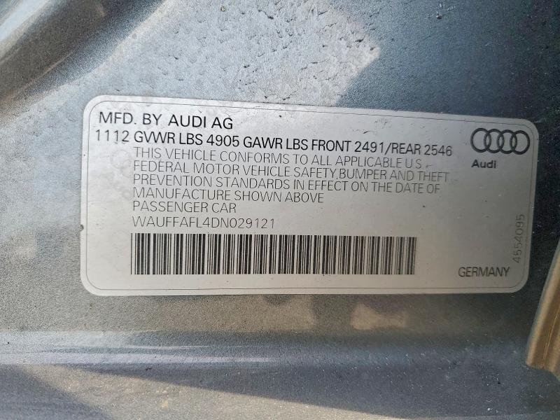47892856 :رقم المزاد ، WAUFFAFL4DN029121 vin ، 2013 Audi A4 مزاد بيع