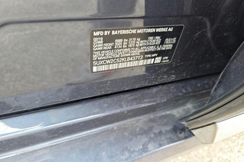 45871906 :رقم المزاد ، 5UXCW2C52KLB43713 vin ، 2019 Bmw X7 مزاد بيع