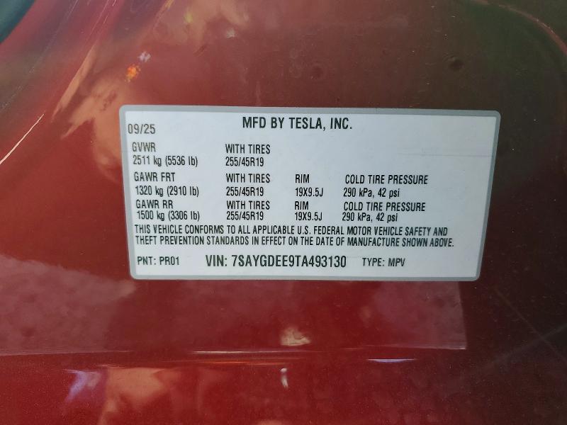 Aukcja sprzedaży 2026 Tesla Model Y, vin: 7SAYGDEE9TA493130, numer aukcji: 46473326