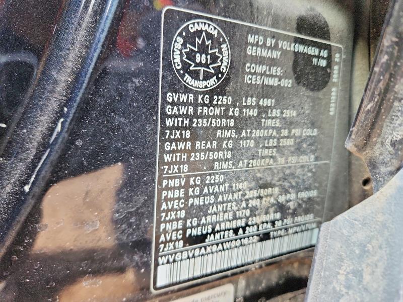 Aukcja sprzedaży 2010 Volkswagen Tiguan, vin: WVGBV9AX9AW001622, numer aukcji: 47189876