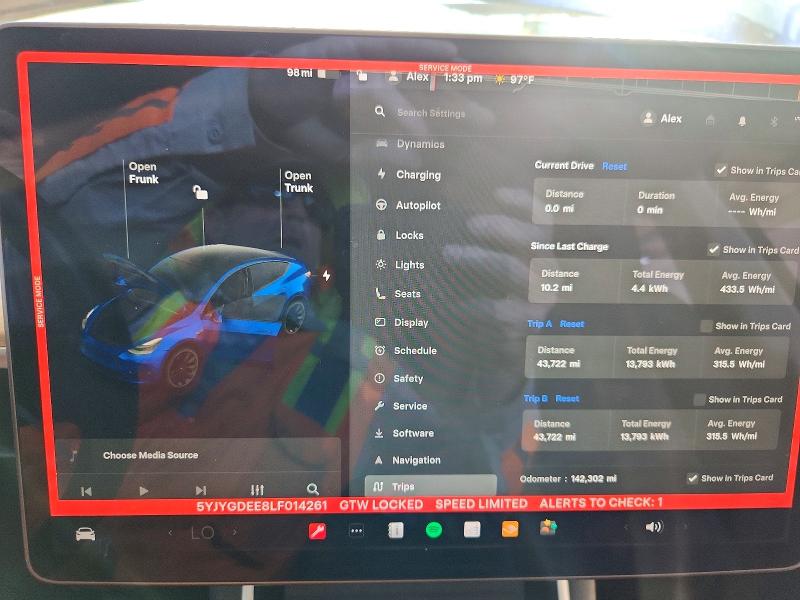 2020 Tesla Model Y მანქანა იყიდება აუქციონზე, vin: 5YJYGDEE8LF014261, აუქციონის ნომერი: 46444216