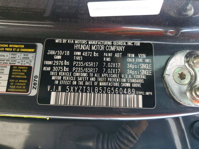 Продажа на аукционе авто 2018 Hyundai Santa Fe Sport, vin: 5XYZT3LB5JG560489, номер лота: 47702596