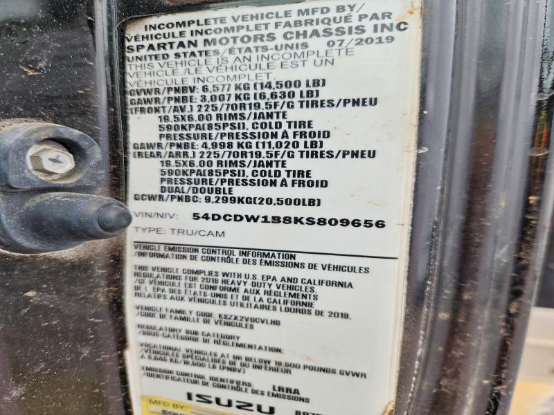 Aukcja sprzedaży 2019 Chevrolet 4500, vin: 54DCDW1B8KS809656, numer aukcji: 46985076