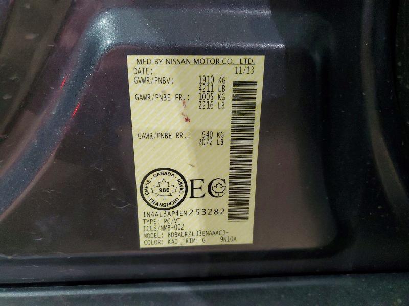Продажа на аукционе авто 2014 Nissan Altima, vin: 1N4AL3AP4EN253282, номер лота: 41942726
