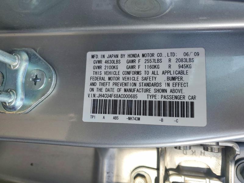 Продажа на аукционе авто 2010 Acura Tsx, vin: JH4CU4F68AC000685, номер лота: 45515076