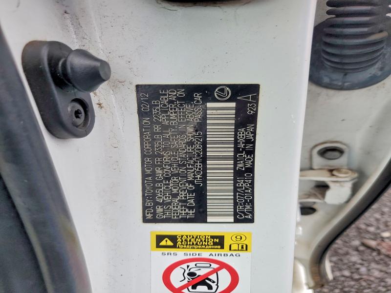 Продаж на аукціоні авто 2012 Lexus Ct, vin: JTHKD5BH7C2089215, номер лоту: 47233696