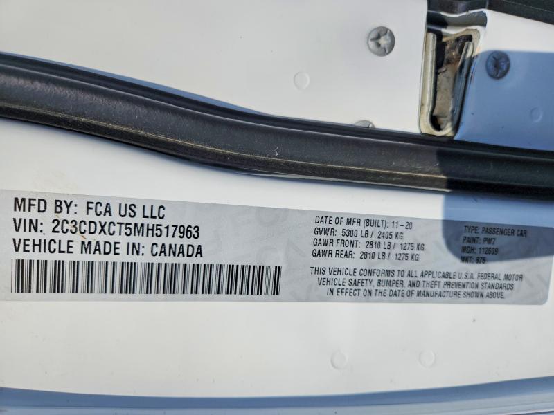 46059916 :رقم المزاد ، 2C3CDXCT5MH517963 vin ، 2021 Dodge Charger مزاد بيع