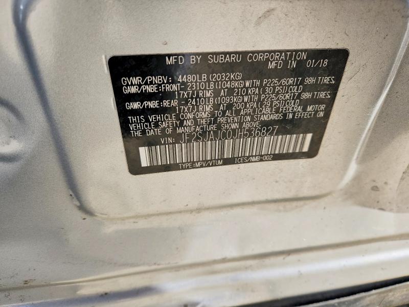 Продажа на аукционе авто 2018 Subaru Forester, vin: JF2SJAJC0JH536827, номер лота: 46145596
