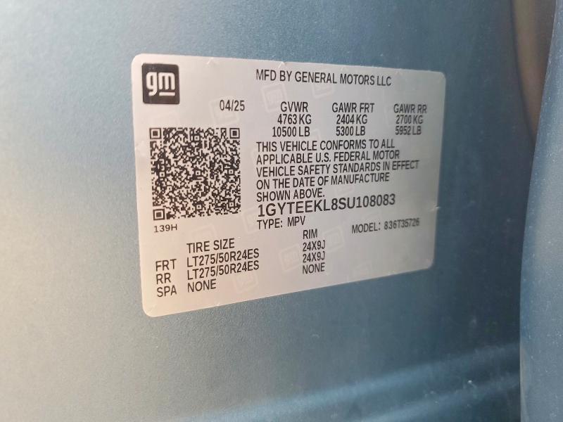 2025 Cadillac Escalade Iq მანქანა იყიდება აუქციონზე, vin: 1GYTEEKL8SU108083, აუქციონის ნომერი: 46139296