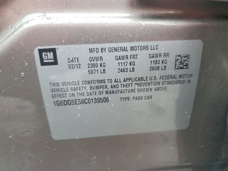 2012 Cadillac Cts მანქანა იყიდება აუქციონზე, vin: 1G6DG5E58C0139508, აუქციონის ნომერი: 46003236