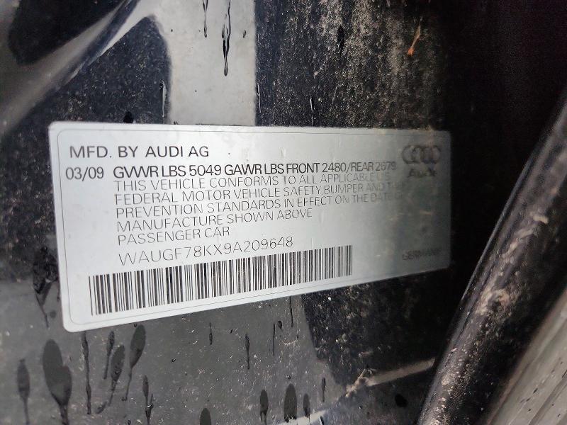 48183846 :رقم المزاد ، WAUGF78KX9A209648 vin ، 2009 Audi A4 مزاد بيع