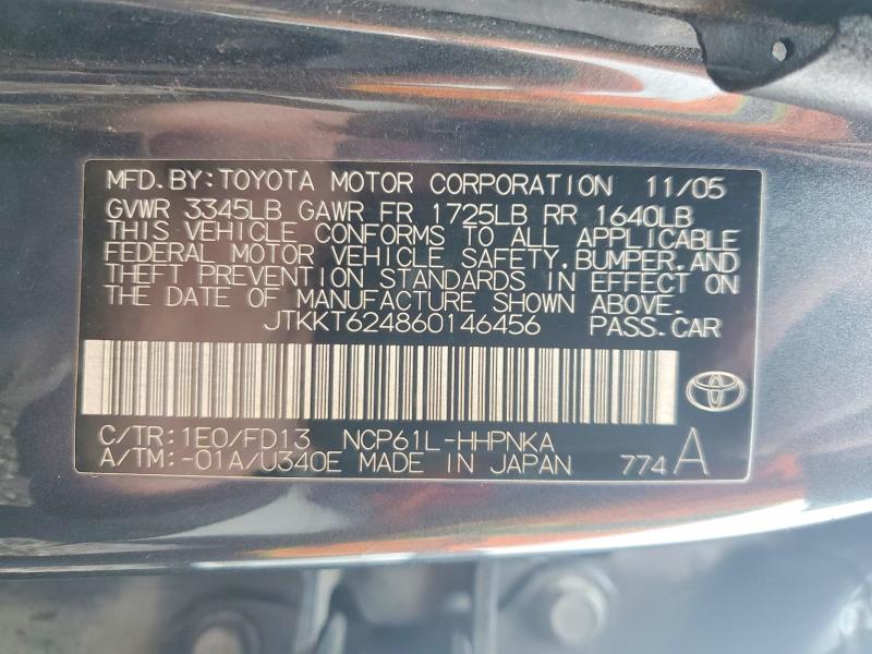45850676 :رقم المزاد ، JTKKT624860146456 vin ، 2006 Scion Xa مزاد بيع