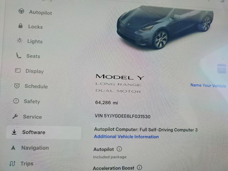 Продажа на аукционе авто 2020 Tesla Model Y, vin: 5YJYGDEE6LF031530, номер лота: 46153546
