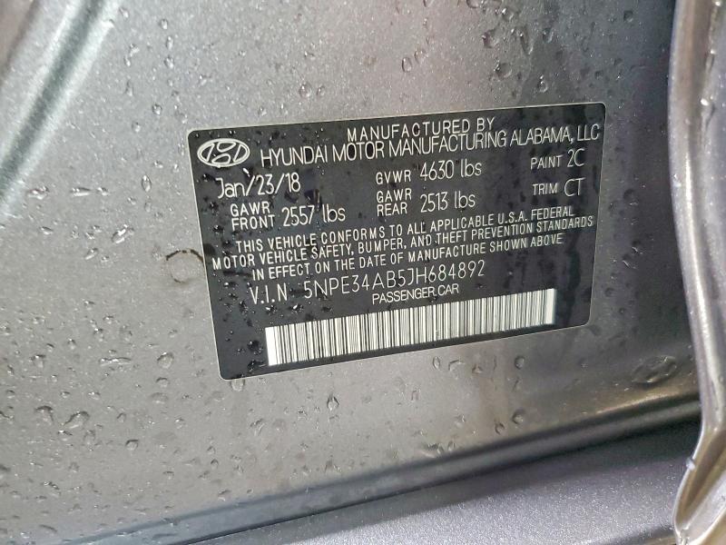 45606726 :رقم المزاد ، 5NPE34AB5JH684892 vin ، 2018 Hyundai Sonata مزاد بيع