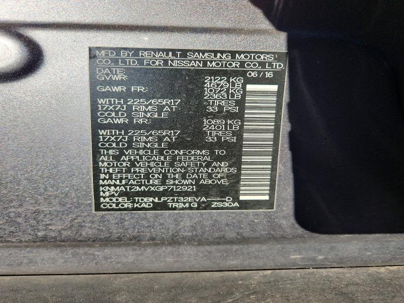 Продажа на аукционе авто 2016 Nissan Rogue, vin: KNMAT2MVXGP712921, номер лота: 45611766