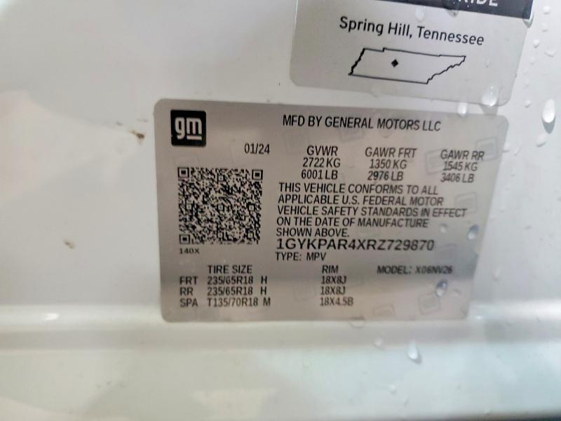 2024 Cadillac Xt6 მანქანა იყიდება აუქციონზე, vin: 1GYKPAR4XRZ729870, აუქციონის ნომერი: 46065596