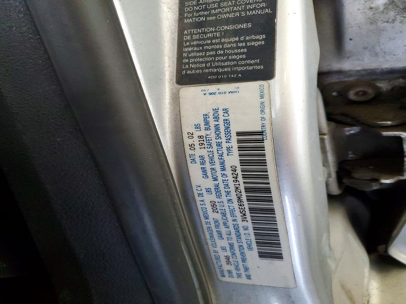 Продаж на аукціоні авто 2002 Volkswagen Jetta, vin: 3VWSE69M02M194240, номер лоту: 41619146