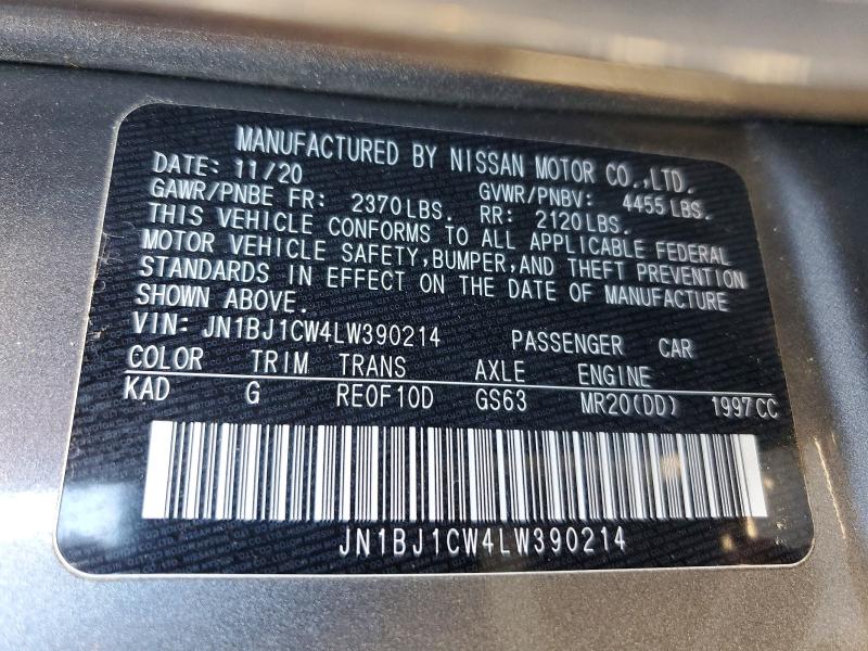 Aukcja sprzedaży 2020 Nissan Rogue Sport, vin: JN1BJ1CW4LW390214, numer aukcji: 79721885