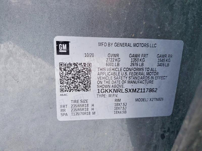 Aukcja sprzedaży 2021 Gmc Acadia, vin: 1GKKNRLSXMZ117862, numer aukcji: 46226096