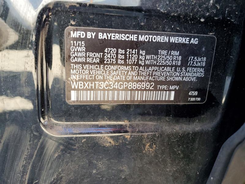 Продаж на аукціоні авто 2016 Bmw X1, vin: WBXHT3C34GP886992, номер лоту: 46405246