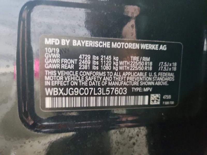 2020 Bmw X1 მანქანა იყიდება აუქციონზე, vin: WBXJG9C07L3L57603, აუქციონის ნომერი: 46317226