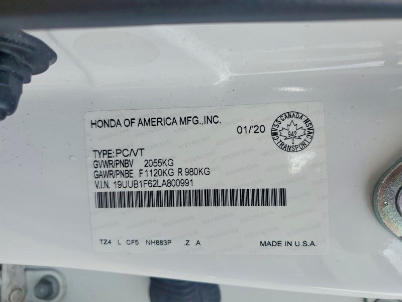 79573785 :رقم المزاد ، 19UUB1F62LA800991 vin ، 2020 Acura Tlx مزاد بيع