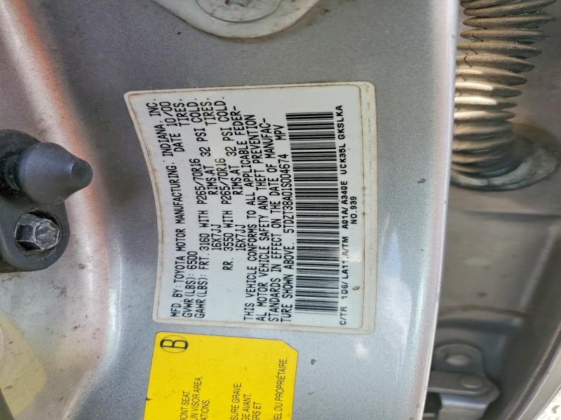 Aukcja sprzedaży 2001 Toyota Sequoia, vin: 5TDZT38A01S004674, numer aukcji: 45543636