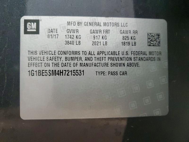 Продаж на аукціоні авто 2017 Chevrolet Cruze, vin: 1G1BE5SM4H7215531, номер лоту: 46748986