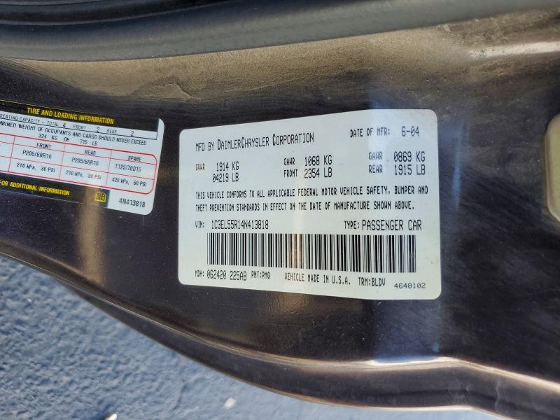 2004 Chrysler Sebring მანქანა იყიდება აუქციონზე, vin: 1C3EL55R14N413818, აუქციონის ნომერი: 46862066